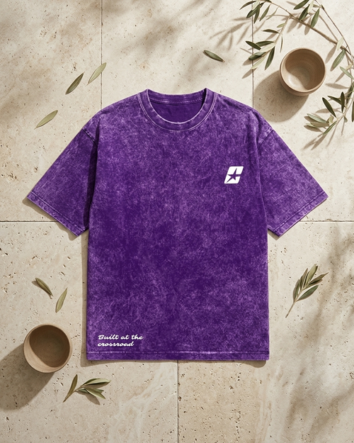 Built at the Crossroad T-Shirt (Purple Acid Wash)