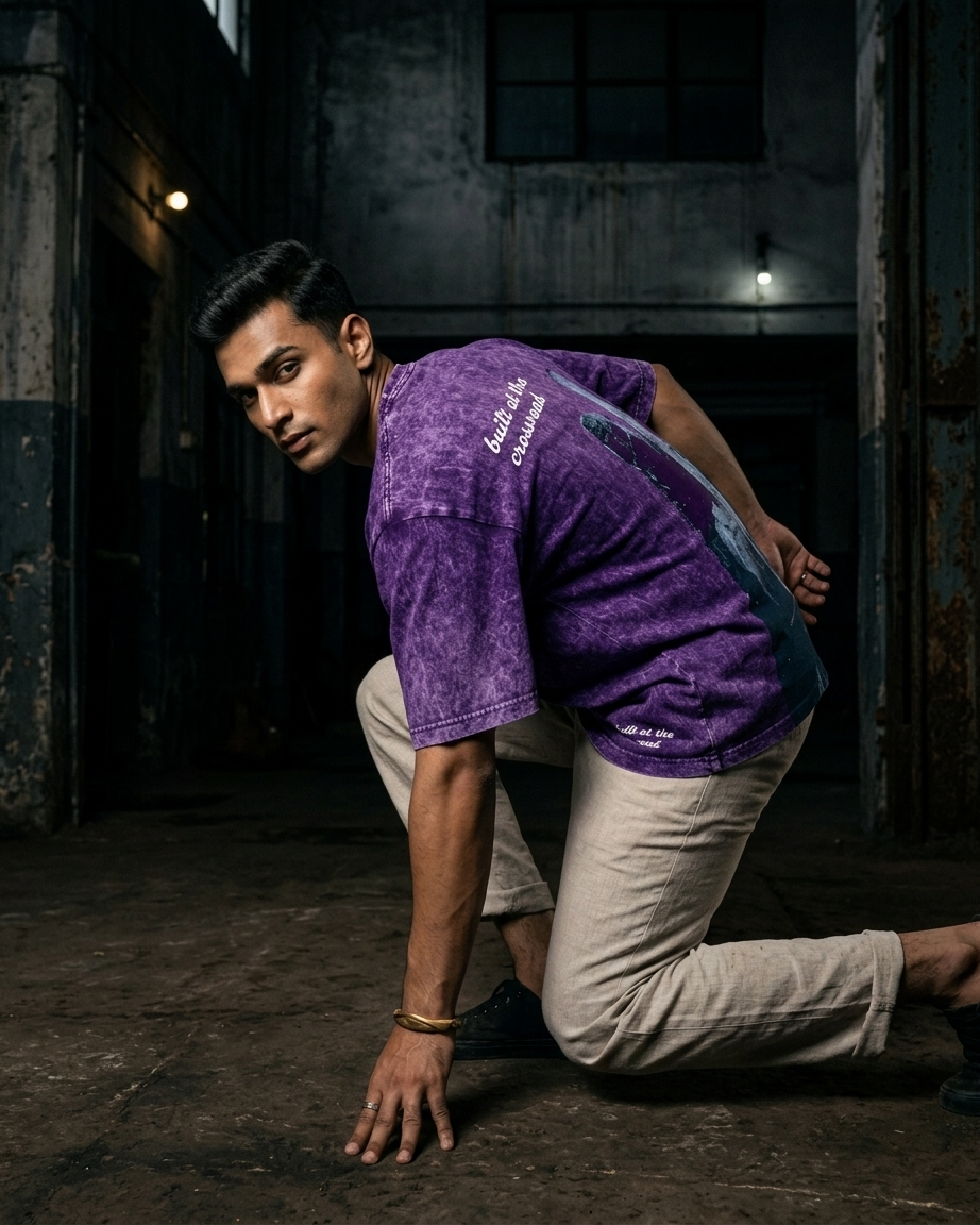 Built at the Crossroad T-Shirt (Purple Acid Wash)