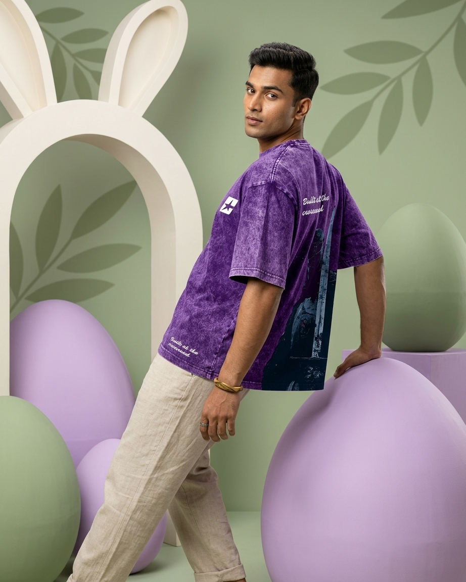 Built at the Crossroad T-Shirt (Purple Acid Wash)