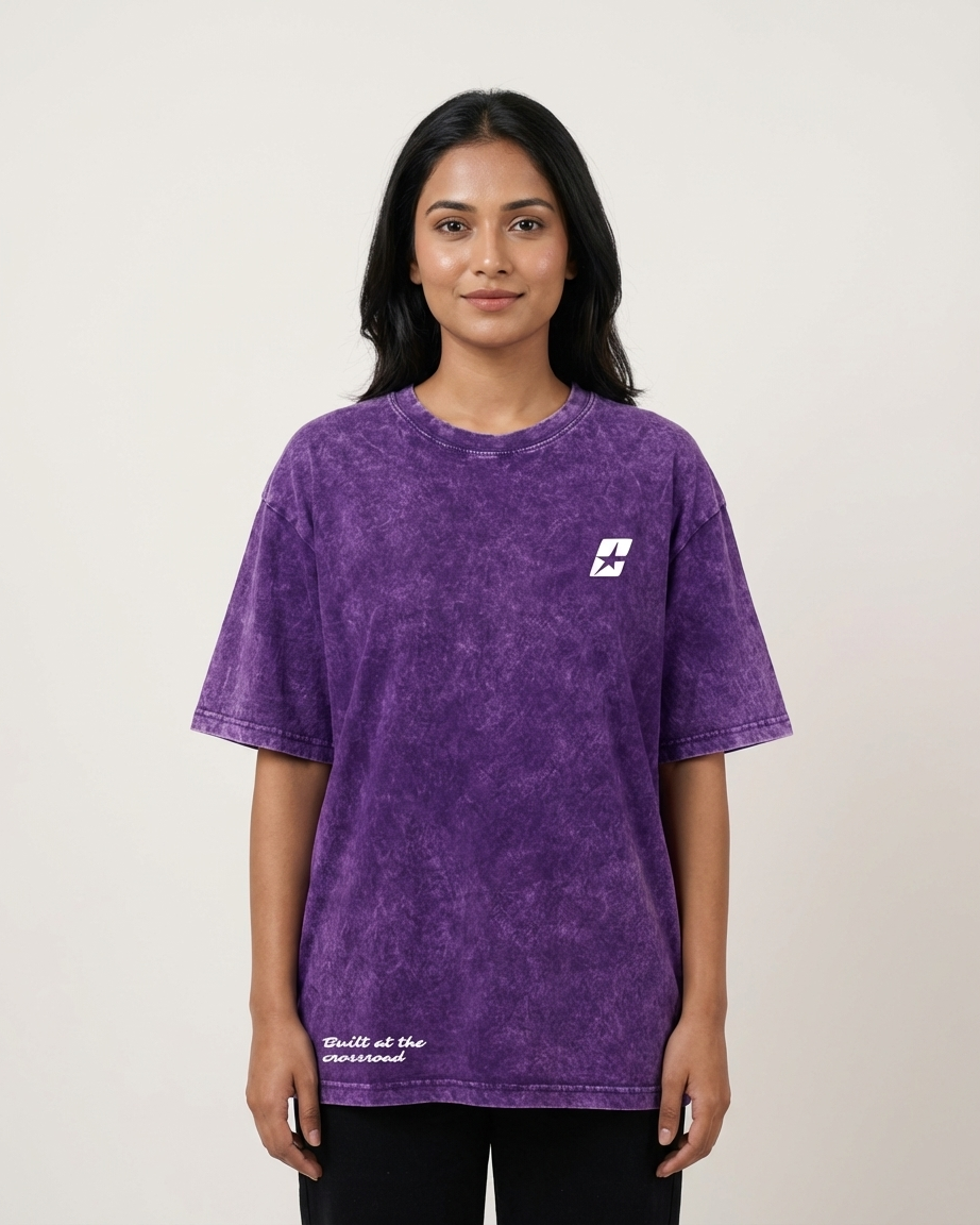 Built at the Crossroad T-Shirt (Purple Acid Wash)
