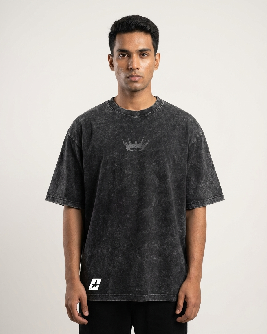 Infernal Cross T-Shirt (Black Acid Wash)