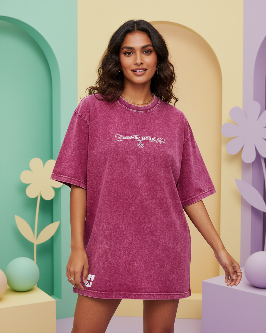 Chrome Legacy T-Shirt (Pink Acid Wash)