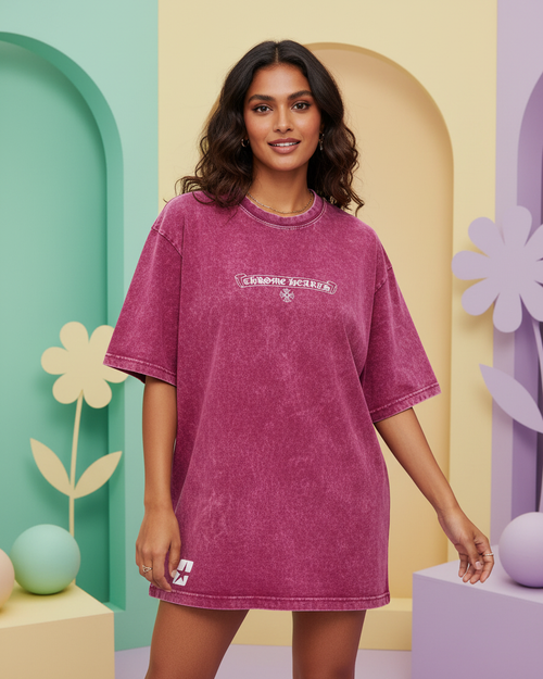 Chrome Legacy T-Shirt (Pink Acid Wash)